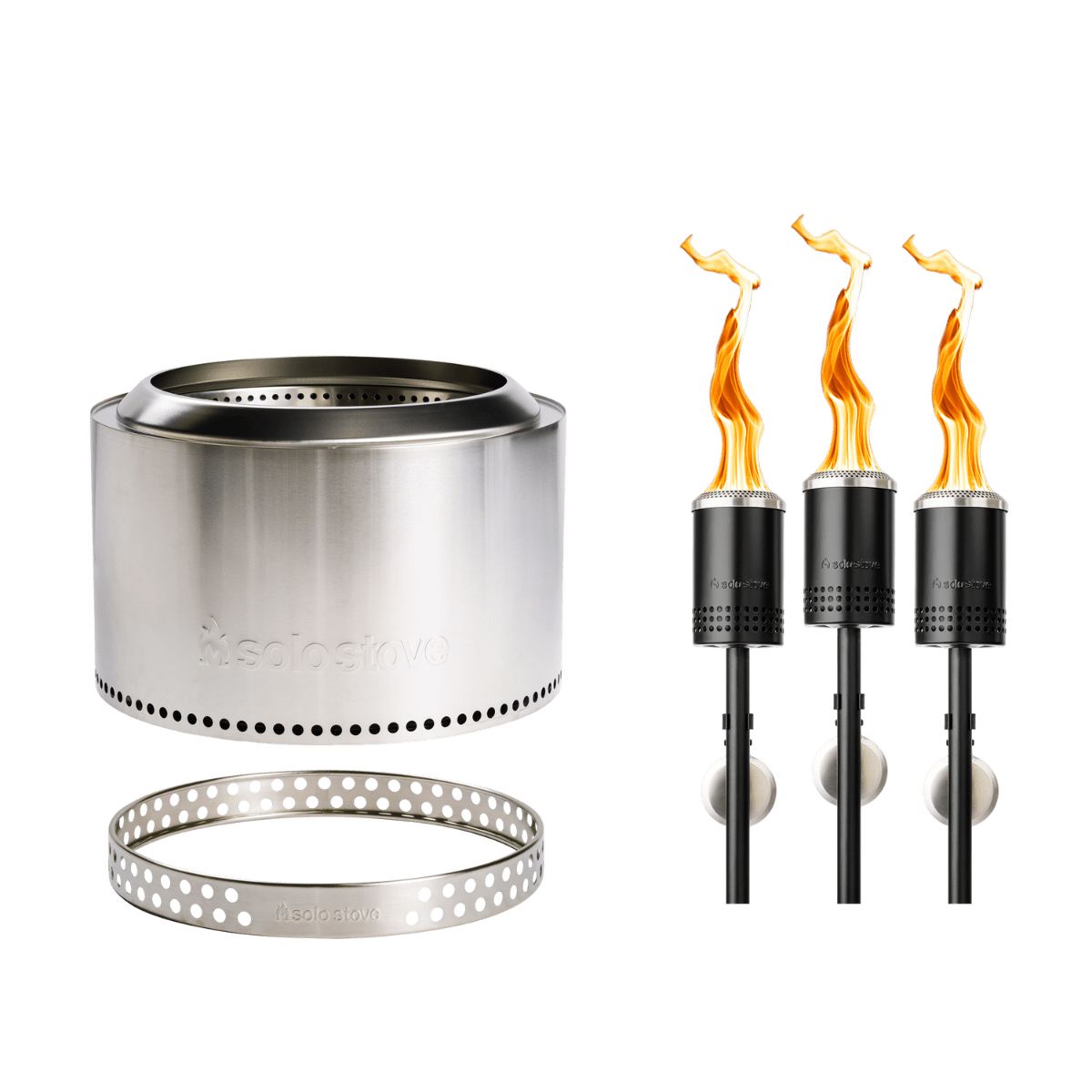 Yukon 27" Fire Pit + Torches Bundle